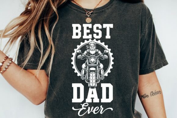 Best Dad Ever Biker Graphic Png for Dad-Themed Projects