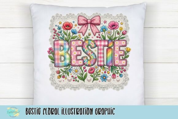 Celebrate Friendship with the Bestie Floral Illustration Graphic