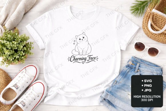 Charming Cat T-shirt Cute Kitten Graphic: A Designer's Take