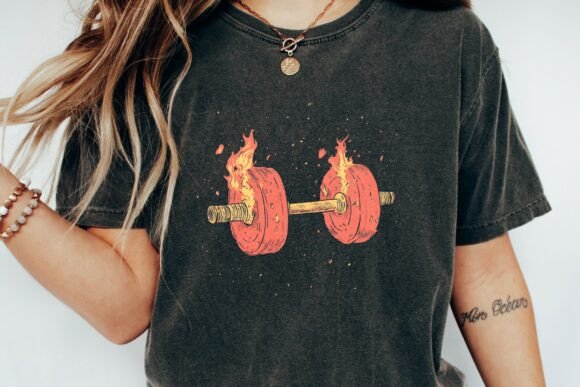 Dumbbell on Fire Workout Graphic Png: Ignite Your Creative Projects
