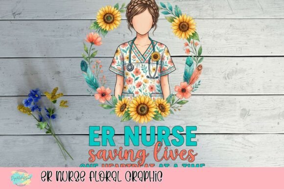 ER Nurse Floral Graphic: A Heartfelt Tribute in Pixels