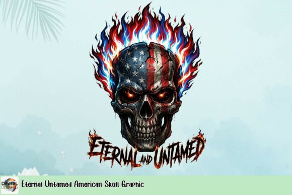 Eternal Untamed American Skull Graphic: A Bold Statement