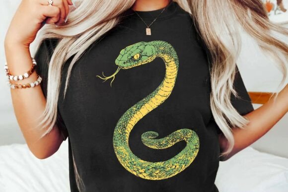 Green Yellow Snake Coiled Graphic: A Bold Design Asset
