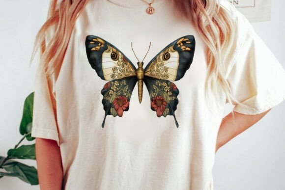 Ornate Floral Butterfly Graphic: Elevate Your Creative Assets