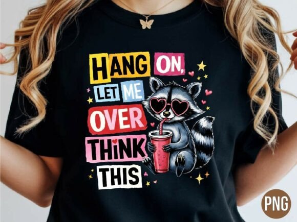 Raccoon Overthink Funny Graphic PNG: Instant Charm for Designs