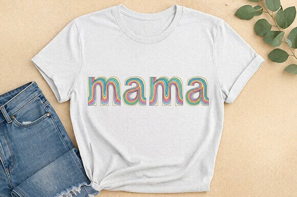 Retro Rainbow Mama Graphic Tee: A Burst of Nostalgic Joy