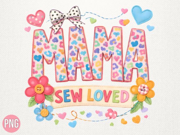 Sew Loved Mama Leopard Floral: Bold Graphic for Your Brand