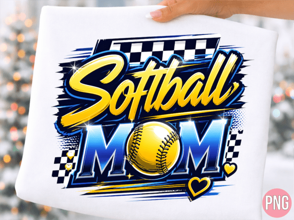 Sporty Blue Gold Softball Mom Graphic: A Designer's Playbook