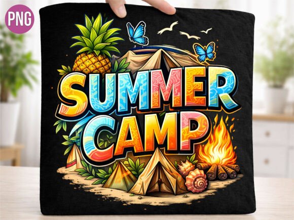 Summer Camp Beach Tropical Graphic PNG: Your Next Design Asset